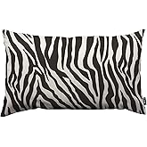 TKS MITLAN Zebra Print Pillow Covers 12 x 20 Inch Black White Leopard Line Stripes Wild Animal Skin Decorative Throw Pillow Covers Linen Cushion Case for Sofa Couch