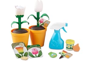 Melissa & Doug Let’s Explore Flower Gardening Play Set with Color-Changing Flowers (16 Pieces) Toddler Flower Garden Toy