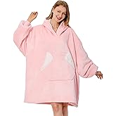 Ramees Wearable Blanket Hoodie, Oversized Sherpa Fleece Sweatshirt Blanket with Sleeves and Pockets