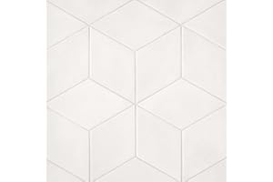 Bedrosians Allora Rhomboid Matte Porcelain Tile 7.5" X 12.75", Solid White (29-Pack, 9.46 SF)