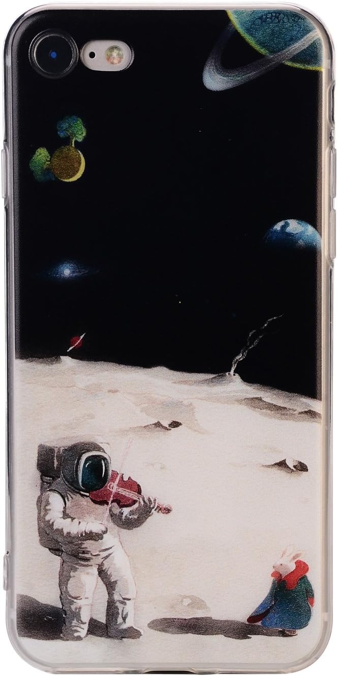 iPhone 7 Case, iPhone 8 Case Bumper TPU Soft Case Rubber Skin Cover for iPhone 7 / iPhone 8 Astronauts Play The Violin Design