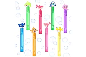AFZMON 24Pcs Shark Party Favors Bubble Wands for Kids, Under The Sea Mini Bubbles Wand Toys, Ocean Birthday Party Supplies Goodie Gift Bag Stuffers Pinata Classroom Prizes