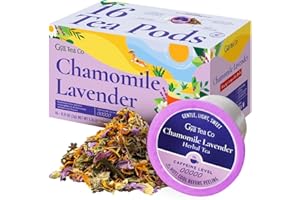 Gya Tea Co Chamomile Lavender Tea Pods for Keurig - A Blend of Soothing Chamomile & Calming Lavender for Better Rest - Herbal, Decaf & Caffine Free Tea Compatible with Chamomile Tea K Cups for Keurig