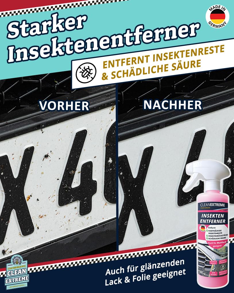 CLEANEXTREME Autowäsche Set Base für Mattlack & Matt-Folie | Autoshampoo Felgenreiniger Insektenentferner Auto-Detailer & Wascheimer mit Deckel 3