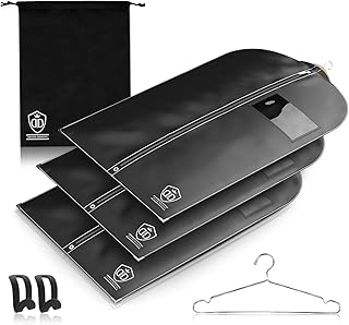 3 x Kleidersack Anzug + Bonus Schuhbeutel - Kleiderhülle Hält Ein Leben Lang | Anzugtasche - BIS ZU 56 % Dickeres Material (125 GSM) | Atmungsaktiv & Wasserdicht | Reise Schutzhülle | 102 x 60 cm