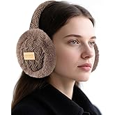 KEYJOYS Ear Muffs for Winter Women Cold Weather, Adjustable Fluffy Folding Earmuffs, Cute Ear Warmers Outdoor Ear Covers