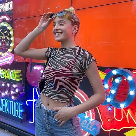 sheer zebra top