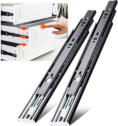 YENUO Push to Open Drawer Runners 400mm Full Extension 45kg Pair