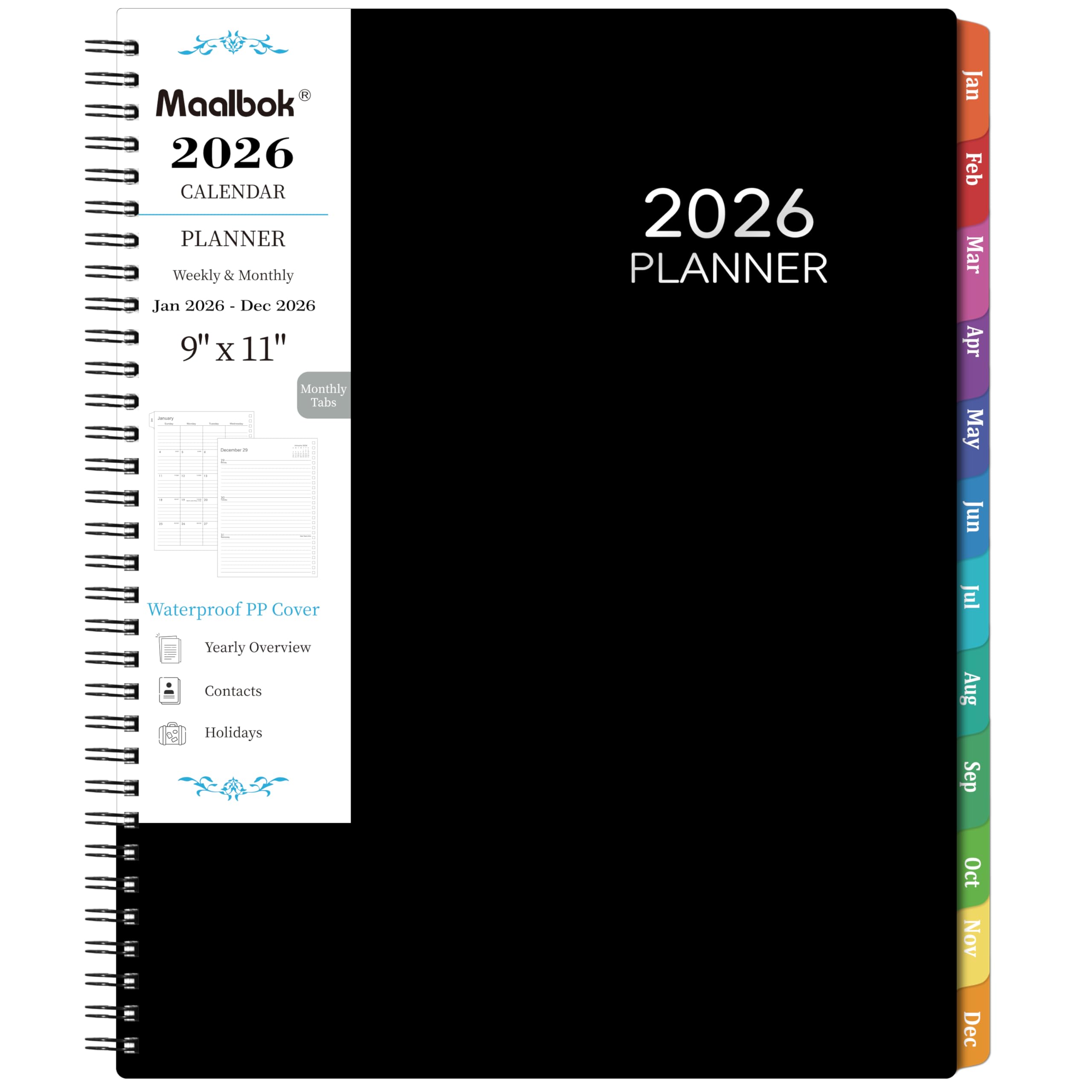Photo 1 of 2026 Planner- 2026 Weekly and Monthly Planner, A4(8.9" x 11.2"), Jan. 2026 - Dec. 2026, Storage Pocket, Daily Agenda Book, College Organizer Notebook, Teacher Student Planning Book with Tabs, Enterprise
