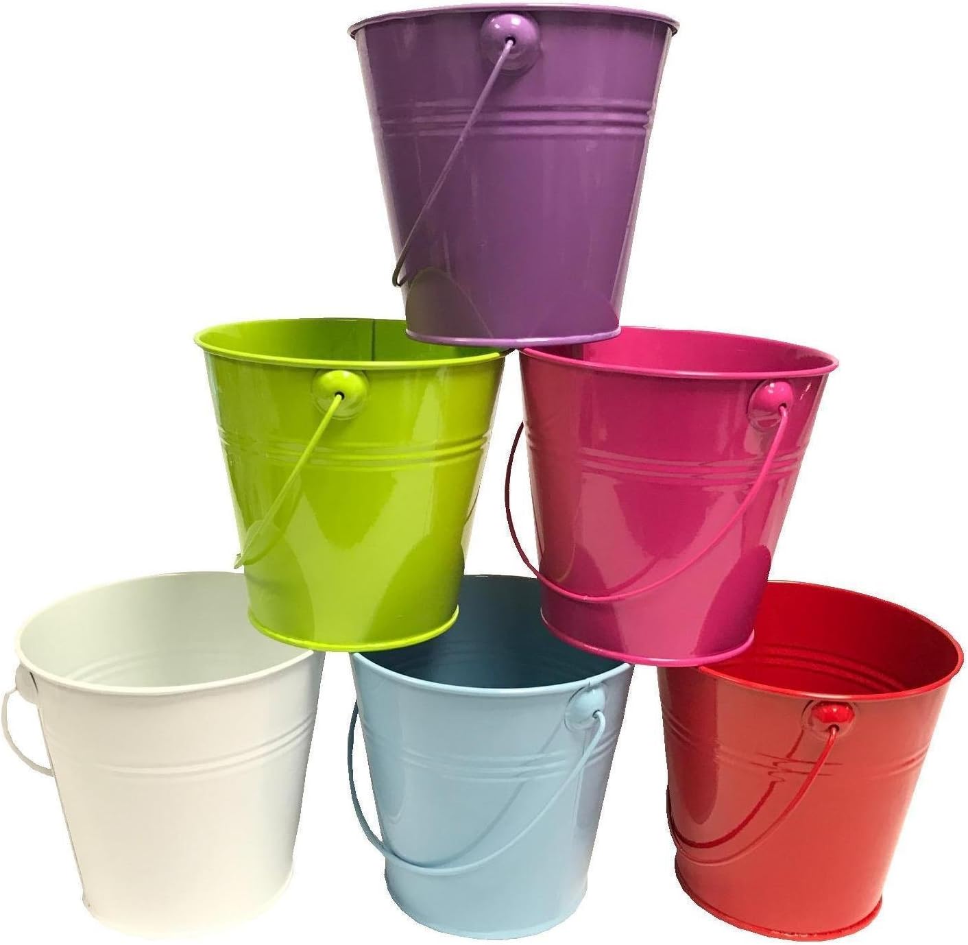 Bright Colour Small Tin Wedding Metal Flower Planter Plant Pot Bucket