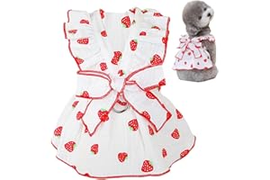 Dress Harness for Small Dogs | Floral Puppy Princess Skirt - Breathable Bow Tie Dress with Drawstring Buckle for Small Dog Ca