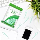 Hemiks 200 Pcs Dental Floss 2 in 1 Toothpick Sticks Green 7.5CM view 2