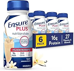 Ensure Plus Vanilla Nutrition Shake | Meal Replacement Shake | Ready To Drink | 16g Protein and 27 Vitamins and Minerals | 8 