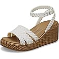 Crocs Women's Brooklyn Ankle Strap Wedge Platform Sandals, Chalk, 7
