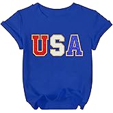 Kids American Flag Shirt Boys Girls Toddler 4th of July Tshirts Patriotic Tee Tops Independence Day Short Sleeve