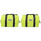 (2) Ryobi Green Wide Mouth Collapsible Genuine OEM Contractor’s Bags w/Full Top Single Zipper Action