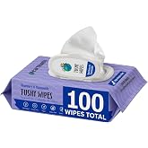 earthbath Rosemary &amp; Chamomile Tushy Wipes, Made in USA, 100 Count (1 Pack) | Plant-Based, Dog, Puppy, &amp; Cat Wipes for Butt, Odor-Eating, Freshens, Cleans Butts, Helps with Deodorizing Fur &amp; Skin