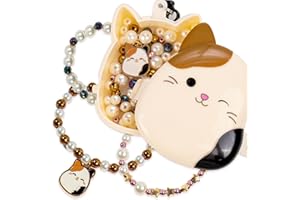 HORIZON GROUP USA Original Squishmallows Cam The Cat Bracelet Kit, Makes 3 Accessories, Fun Beads and Charms, Bonus Keychain, Friendship Jewelry Making Set, Gifts for Girls, Craft Kits, Arts and Crafts for Kids