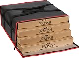 musbus Pizza Carrier Insulated Bag Large 20x20 8H 20W x 20D Black Red
