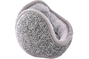 Caistre Winter Warm Outdoor Earmuffs, Foldable Ear Warmers Knit Furry Fleece Ear Muffs for Women Men