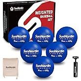 SunNordic 6 Pack Weighted Baseballs Set (16 oz) - Weighted Baseballs for Hitting Training & Improved Power - Pitching Training Baseball for All Skill Levels