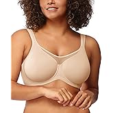 HSIA Minimizer Bras for Women Plus Size, Full Coverage Coolcomfort T Shirt Unlined Bra with Underwire for Heavy Breast