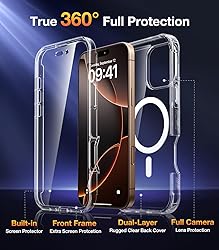 Diaclara Designed for iPhone 16 Pro Case, Full Body
