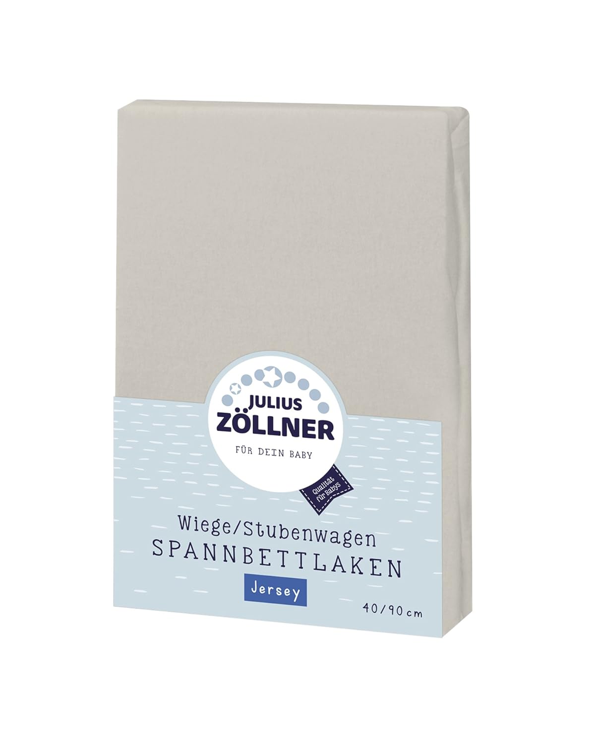 Julius Zöllner 8330147540 Jersey Spannbetttuch für Wiegen 90x40 und Stubenwagen, Farbe: taupe
