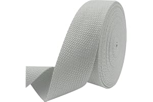 AEVORA 1.5 inch Cotton Webbing Braid Handles Bag Strap 15ft High Density Webbing Plain Weave Straps for Cloth Tote Bag, Pet Collars, DIY Projects, Crafts, Outdoor Accessories (Gray 524)