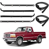 ItranMc Front Door Window Weatherstrip Kit,Window Molding Sweep Felt Trim Seal &amp; Run Channel Rubber Seals for 1987-1997 Ford F150 F250 F350 Bronco#E7TZ1521452A E7TZ1521453A F2TZ1521456A F2TZ1521457A