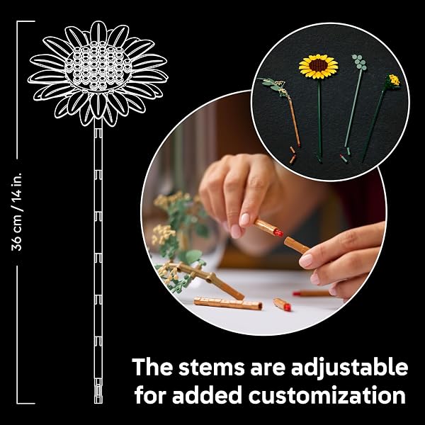 LEGO BOTANICALS SUNFLOWER BOUQUET BUILDING SET FOR ADULTS, AGES 18+ – GIFT FOR BIRTHDAYS – ARTIFICIAL FLOWERS FOR HOME OFFICE, BEDROOM OR DESK DECOR – 11502