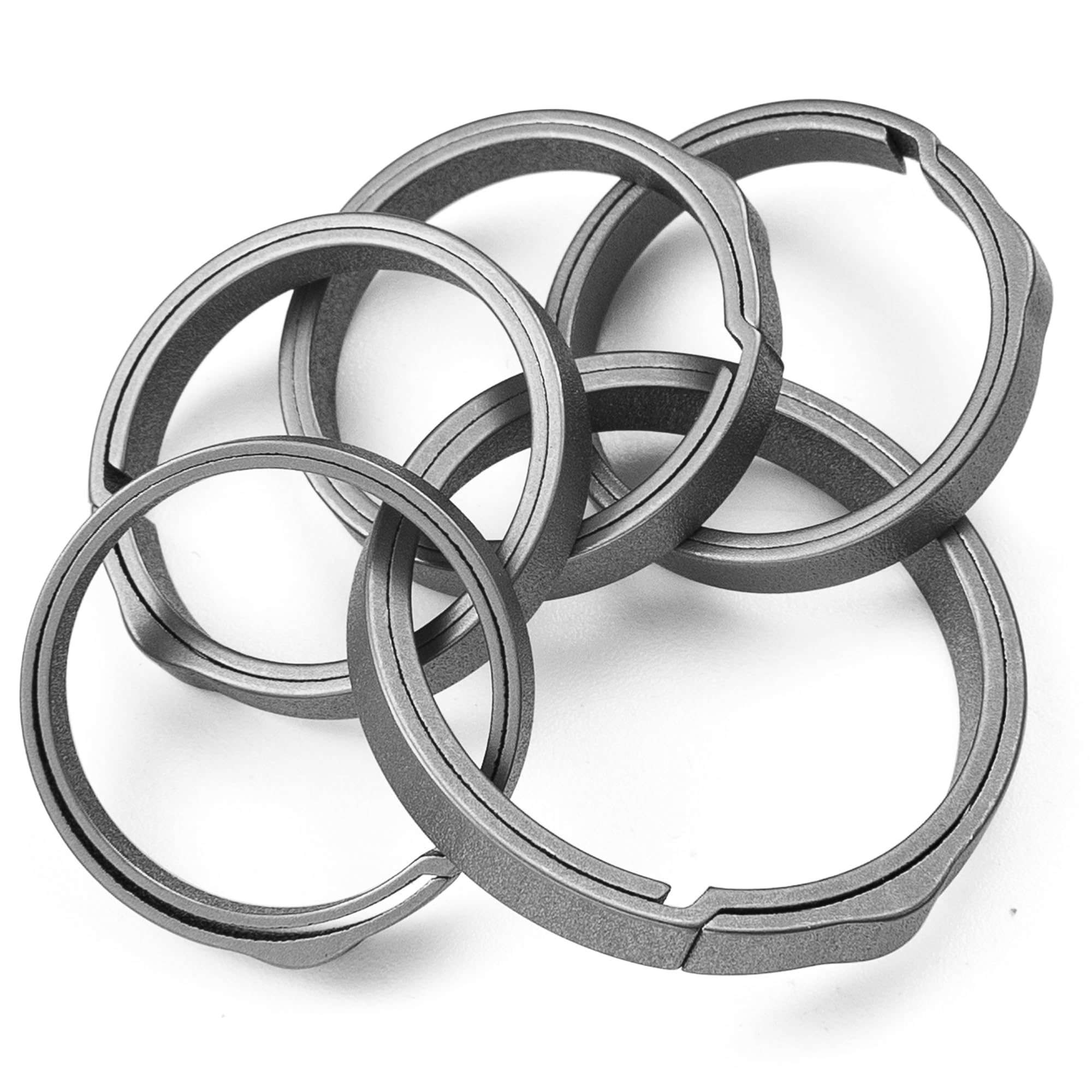 Photo 1 of TISUR Titanium Key Rings for Keychain, Side-Pushing key chain rings Split keyring heavy duty Keychain Rings for unisex-adult, bulk 3 Size Choices, Grey