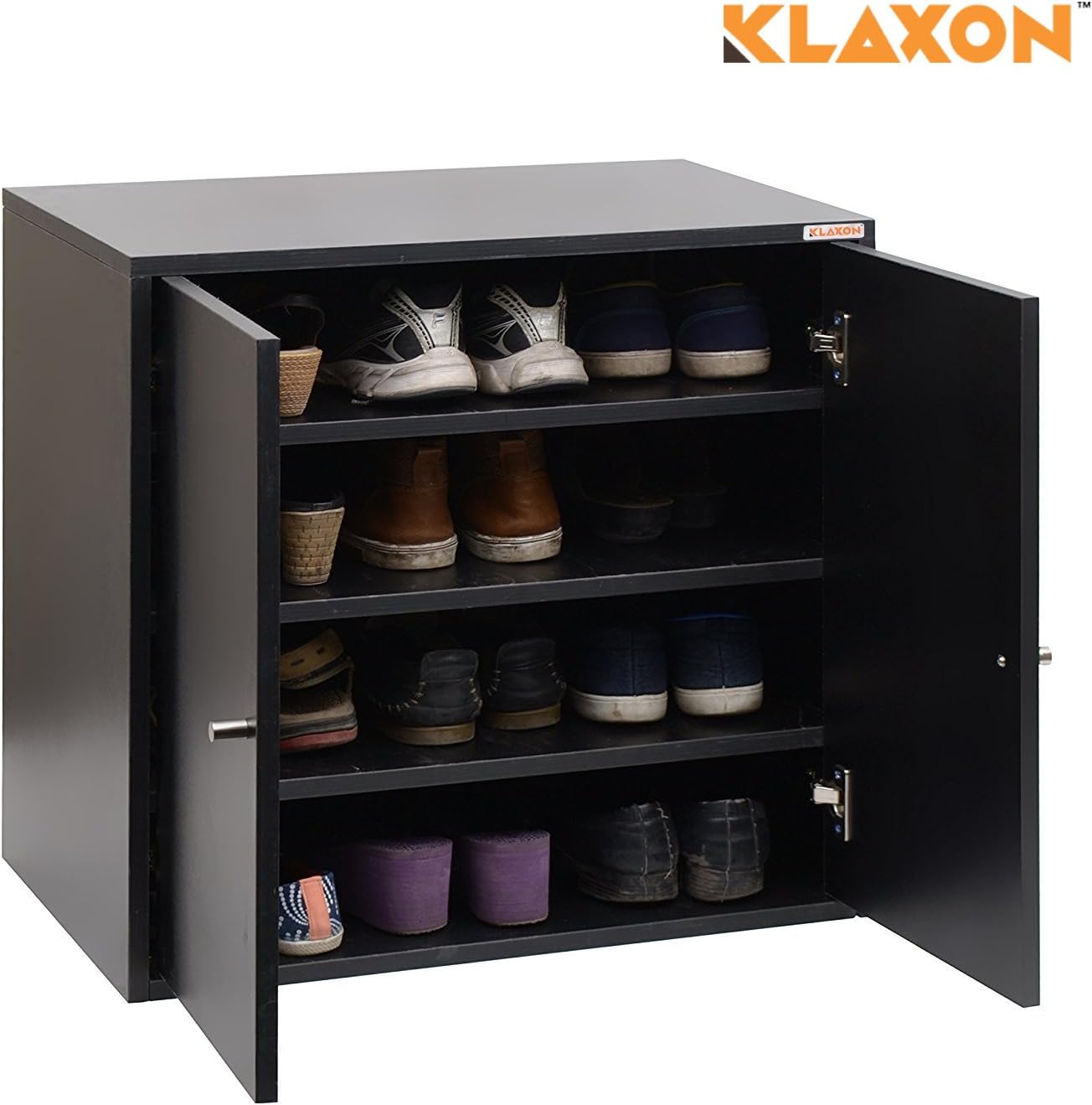 Klaxon Claus 4 Shelve Door Shoe Organizer (Black)