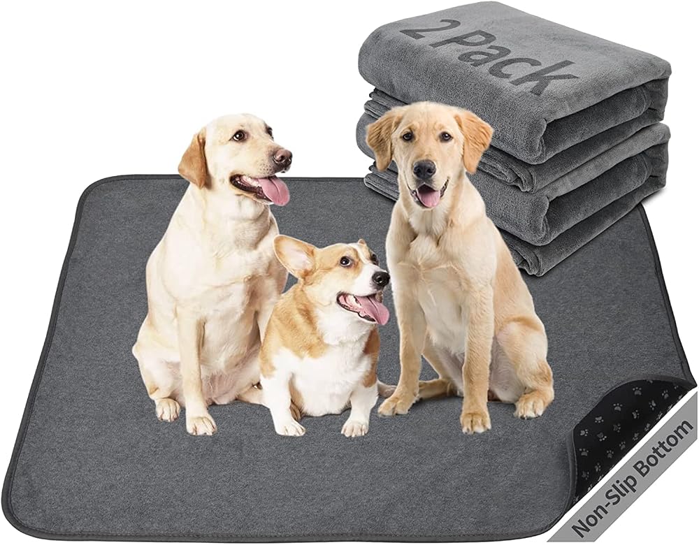 PICK FOR LIFE 2 Pack Washable Extra Large Dog Pee Pads 122x122cm Non-Slip