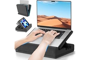 Lap Desk with Cushion, Computer Laptop Desk for Couch, Bed, Car, Adjustable Computer Pillow Stand As Carrying Case for up to 
