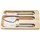 Laguiole Style de Vie Cheese Knife Set Premium Line - 3 pcs, Treasure | 3 stainless steel cheese knives for soft to hard cheese with colorful Treasure handles; stylish for cheese boards and serving