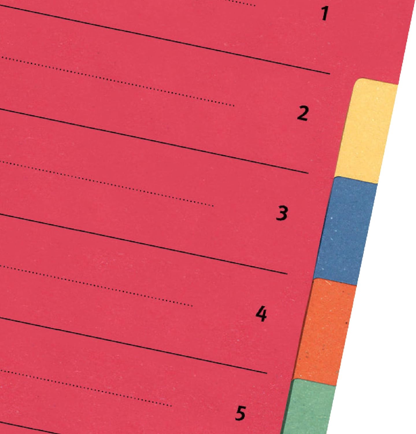 Original Falken cardboard registers extra wide for DIN A4+ 240 x 297 mm full height with organisational print 10 pieces full colour 2 x 5 colours for filing brochure pockets - Image 3