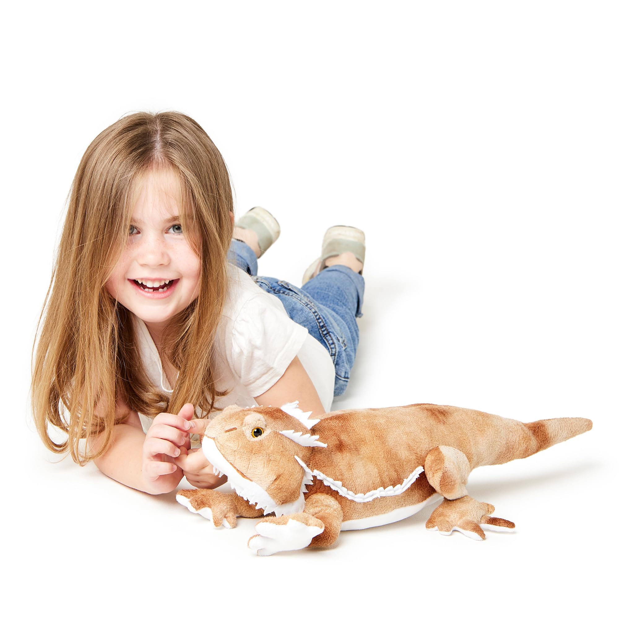 Zappi Co Children's 100% Recycled Realistic Lifelike Large Plush Toy - Soft & Cuddly Stuffed Animal for Boys and Kids (50cm Length) (Bearded Dragon)