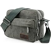 GEARONIC TM Men Vintage Crossbody Canvas Messenger Shoulder Bag Hiking Military Travel Satchel