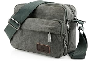 GEARONIC TM Men Vintage Crossbody Canvas Messenger Shoulder Bag Hiking Military Travel Satchel