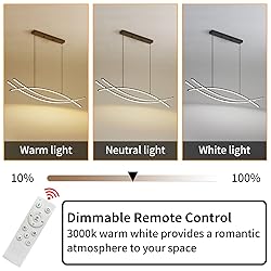 Matven Modern Chandelier, Linear Pendant Light LED