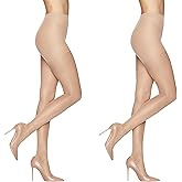 L'eggs Women's Sheer Energy 2 Pair Control Top Sheer Toe Panty Hose