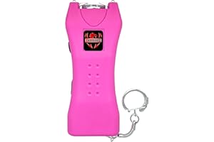 FIGHTSENSE Super Heavy Duty Keychain Stun Gun with Flashlight for Men and Women self Defense Device, Rechargeable Stun Gun, Nylon Holsters