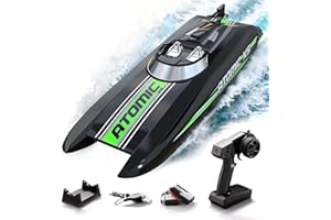 volantexrc Remote Control Boats for Pools and Lakes 20+MPH AtomicXS High Speed RC Boat for Adults Toy Boat Gifts with 2 Batteries & Reverse Function (795-5 Black)