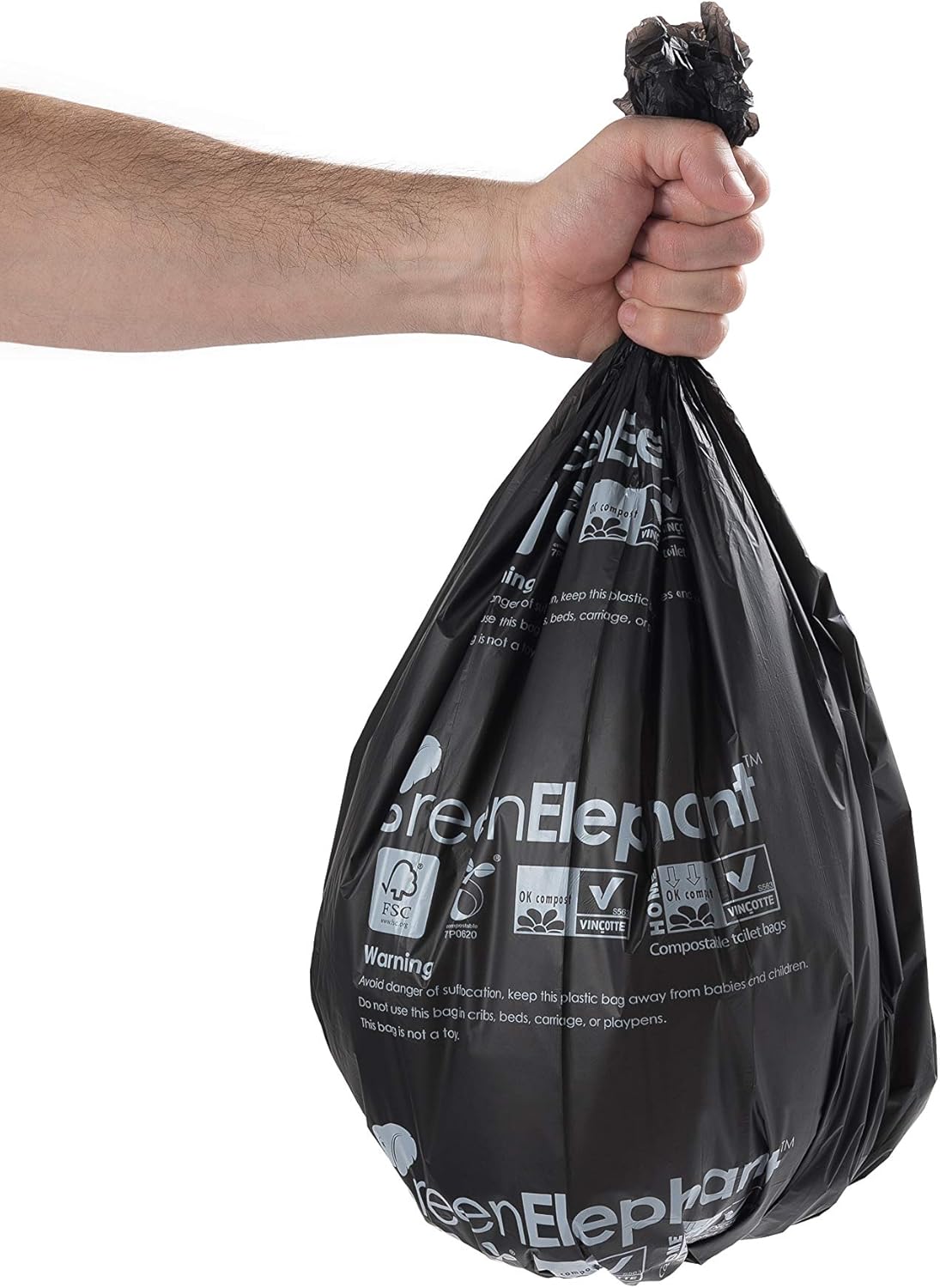 Portable Toilet Replacement Bags 100% Compostable Bags for Portable Toilet Chair,15 Count, ASTM D6400 and OK Compost Home Certified – by Green Elephant: Home Improvement