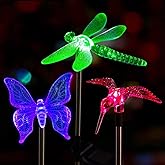 SOLPEX Solar Garden Lights, 3 Pack Solar Butterfly Lights Yard Decorations, Multi-Color Changing LED Bird Light Stakes, Yard Light for Garden, Patio & Lawn