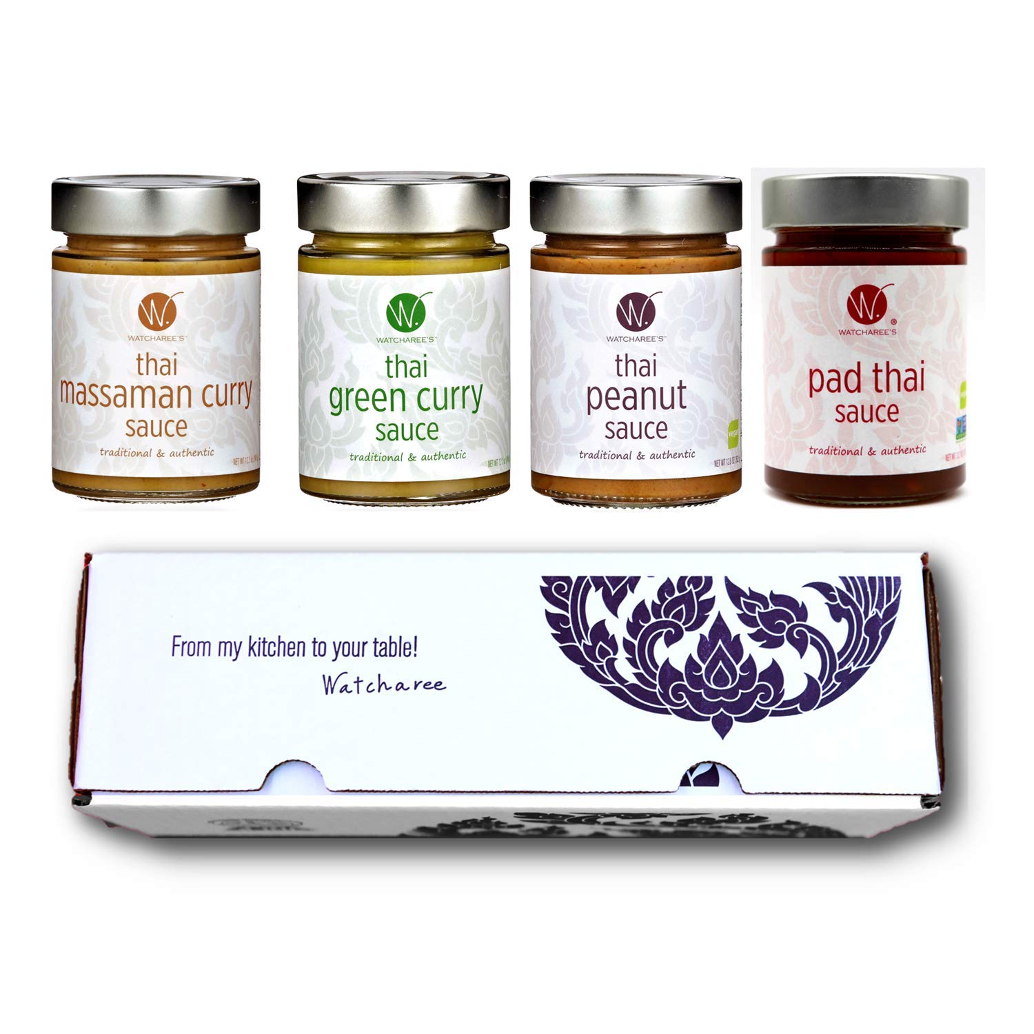 WATCHAREE'S Thai Sauces Gift Set | Authentic Traditional Thai Recipe | 4pk Combo
