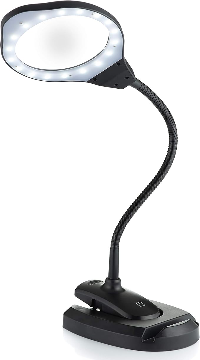 Maldens Magnifying Gooseneck Desk Lamp 3 Brightness Levels