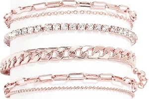 Nanafast 4-6PCS Ankle Bracelets Set for Women Gold Boho Beach Anklet Chain Adjustable Foot Jewelry for Women Extremely Simple Style