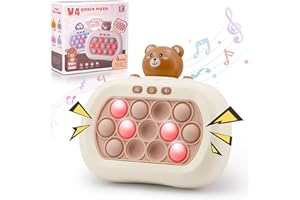 iDenpik pop it Game， Light up pop it Fidget Toys for Kids，Handheld Squeeze Pop it Sensory FUSH Push Bubble Toy，Birthday Gifts for Teens Boys Girls